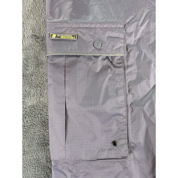 Stearns Rain Pants Mens Large Gray Dry Wear Nylon Mesh Lined Cargo Packable - Picture 3 of 9